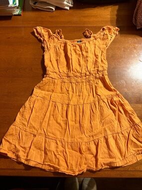 Old Navy Orange Ruffle-Shoulder Tiered Casual Dress